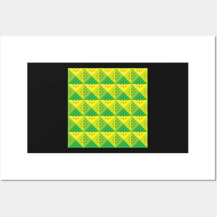 Lime Green Funky Squares Posters and Art